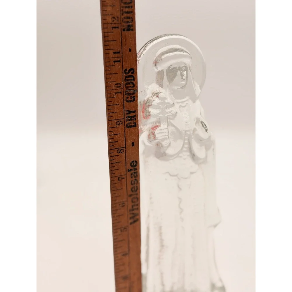 Neman Glassworks Belarus St Euphrosyne Polotsk Hand Pressed Art Glass Icon 11.5